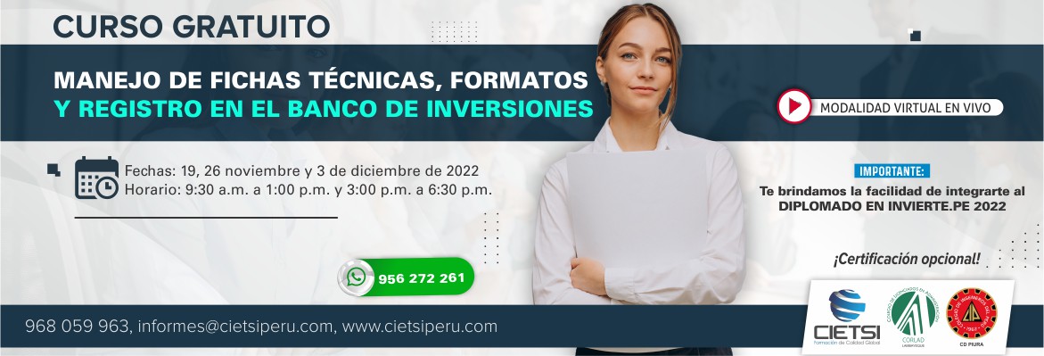 curso manejo de fichas tEcnicas  formatos y registro en el banco de inversiones 2022